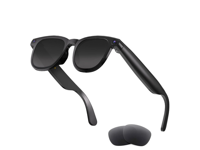 AI Smart Glasses with Camera, 8MP HD Camera Glasses for Men, Women, AI Recording Glasses with Voice Assistant, Open-Ear Audio, Real-Time...