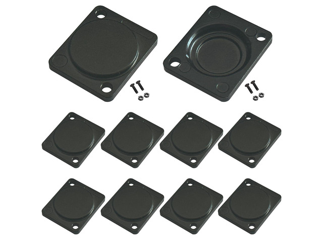 10PCS Panel-Mount Blank Plate, D-Series Metal Rack Mount Durable Zinc Alloy Body,Standard D-Type Blind Plate,Dimension: 26*31mm, Fit XLR/86Panels