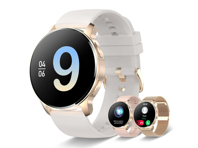 Smart Watch for Women (Answer/Make Call), Fitness Tracker for Android and iOS Phones Waterproof Smartwatch with 1.32' HD Full Touch Screen AI Voice...
