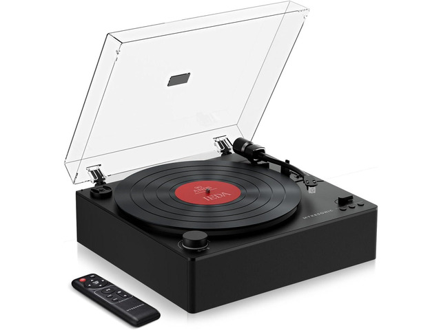 Automatic Record Player, Bluetooth Belt Drive Vinyl Turntable, Magnetic AT-3600L Cartridge, Bluetooth in & Out, Hi-Fi Stereo Speakers, Aux in...