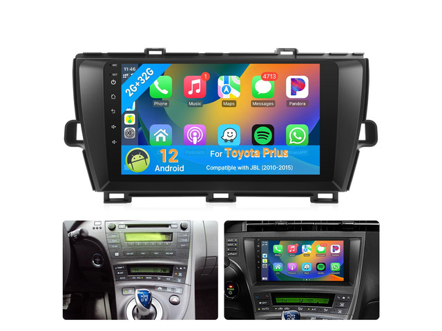 Android12 Car Stereo for Toyota Prius 2010-2015 Radio Upgrade Compatible with JBL Touchscreen Wireless CarPlay Android Auto in-Dash Bluetooth GPS...
