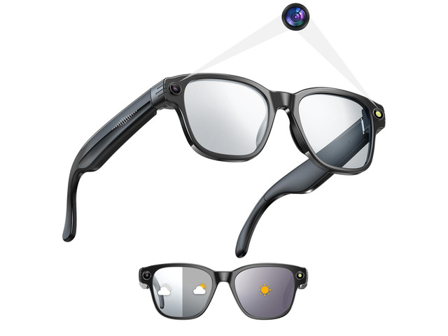AI Camera Smart Glasses for Men Women with 8MP, 4K Photo/1200P HD Video Recording, Translation, GPT Voice Assistant, AI Object Recognition,...