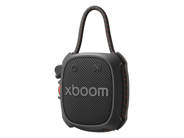 xboom Rock by will. i.am, Portable Outdoor Bluetooth Speaker, up to 10 Hours, IP67 Dust and Water Resistant, Adjustable Mounting Cord, Black