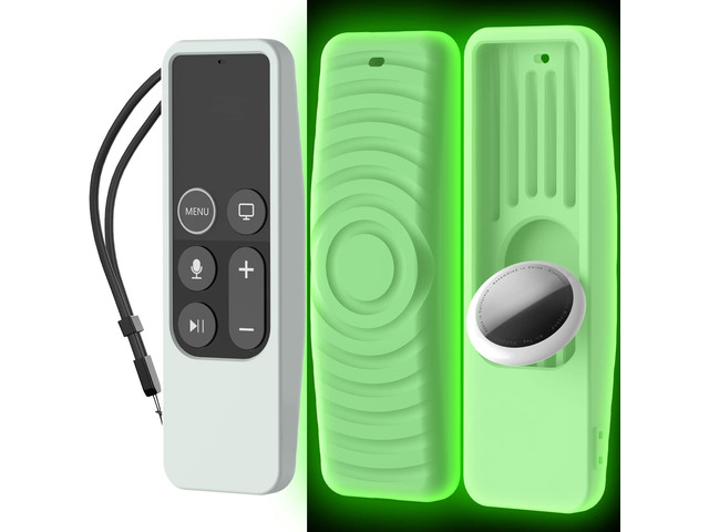 Protective Case for Apple TV 4K Siri Remote 3rd & 2nd Gen with AirTag Holder, Magnet Technology, Lanyard Included, Great Grip, Heavy Shock...