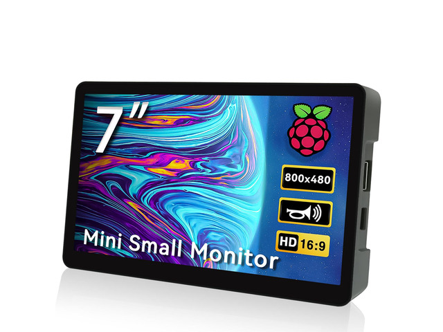 7 Inch Raspberry Pi Screen 800x480 Small HDMI Monitor with Case, LCD Screen Display for Raspberry Pi 5/4/3/2/ Jetson Nano Win11/10/8/7, Dual...