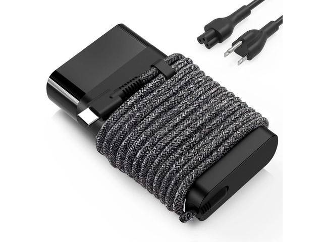 Slim 65W USB C ChargerCompatible with Hp EliteBook Chromebook Spectre ProBook Envy Fast Charging Type C Travel Laptop Power Adapter