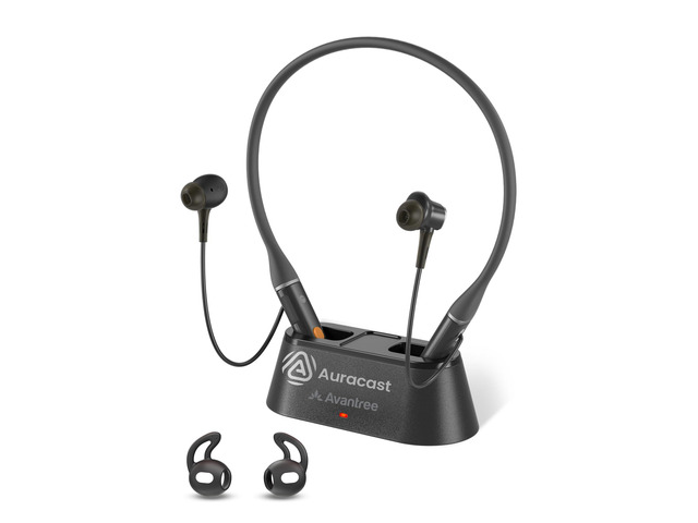Loop Dock - Next-Gen Auracast & Bluetooth Neckband Earbuds Drop-in Charging Dock, Low Latency Audio, 3 EQ Modes with Voice Clear, Ideal for TV,...