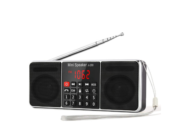 J-288 Portable Radio AM FM Radio, Stereo Bluetooth Speaker Sleep Timer, Power-Saving Display, Ultra-Long Antenna, AUX Input & USB Disk & TF Card...