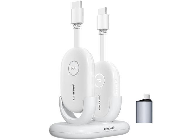 G500 8-in-1 Wireless HDMI Conference System with 1 x USB-C Adapter Complete set with TX, RX and charging dock. 1080P 60Hz, 165ft range and 50ms...