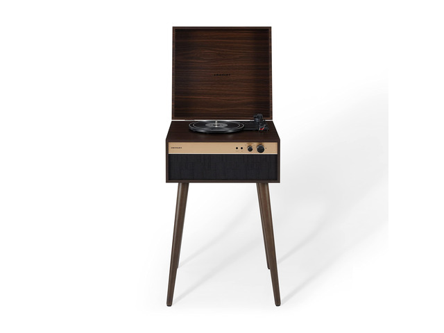 CR6236A-WA Jasper Record Player, Walnut 3-Speed Turntable, Bluetooth In / Out, Built-in Full-Range Stereo Speakers, Aux Input