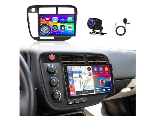 Android Car Stereo for Honda Civic 1996-2001 Wireless CarPlay Android Auto 9 Inch HD Touch Screen with 2+64G storage, Civic Radio with 5Ghz WiFi...