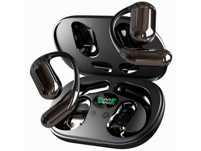 Wireless Earbuds Bluetooth Earbuds Built-in Mic with Ear Hooks 50H Playtime Ear Buds LED Display Charging Case Waterproof Design for Running Fitness