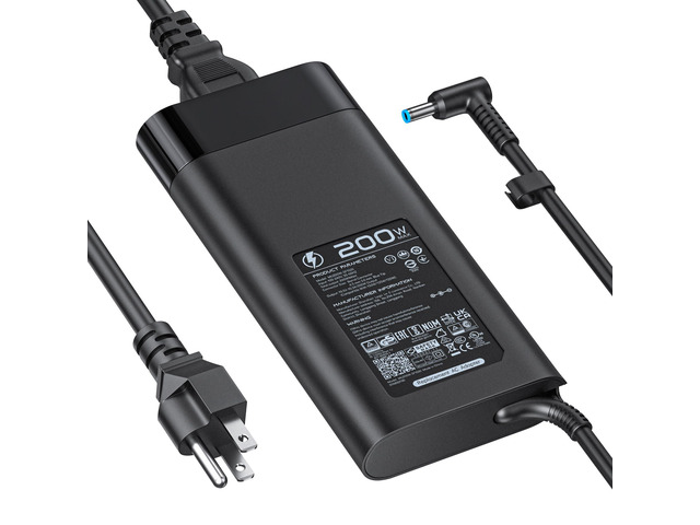 200W Laptop Charger HP Victus Charger, 4.5*3.0mm Blue AC Power Adapter for HP Victus Gaming 15, 16 Omen Gaming 15, 17 Pavilion 15, 17 TPN-DA10...