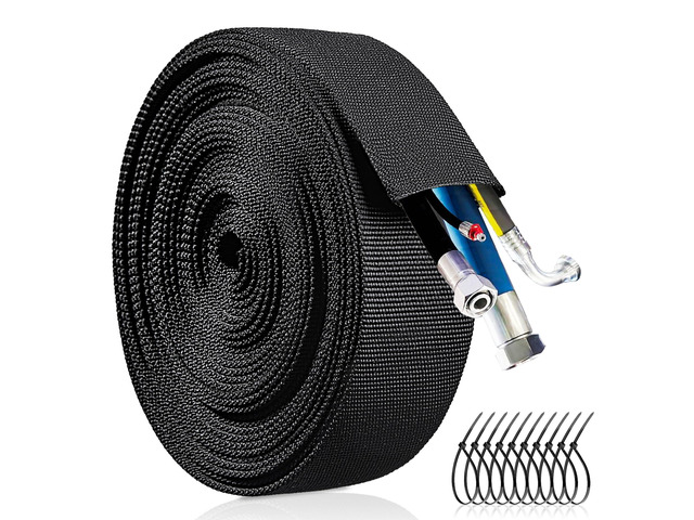 Nylon Hydraulic Hose Protector Sleeve Cord Tig,Cable Sleeve Protective Chain Cover Hose Sheathing Hydraulic Wrap Cutting Wire Sheath Management...
