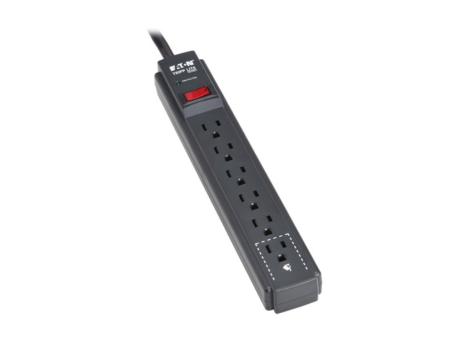 Eaton Series 6-Outlet Surge Protector Power Strip, 3ft Extension Cord, 600 Joules, 15A Circuit Breaker, Black, Manufacturer's & $10,000 Insurance...