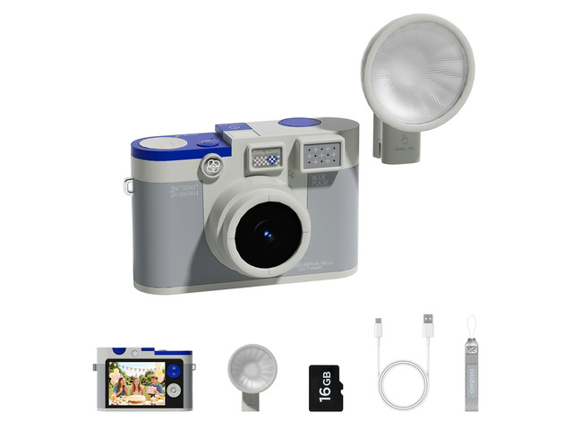 CHUZHAO Aesthetic Retro Camera, Autofocus 12MP 1080P with Fill Light Creative Filters 16GB Card, Compact Travel Point and Shoot Digital Camera for...