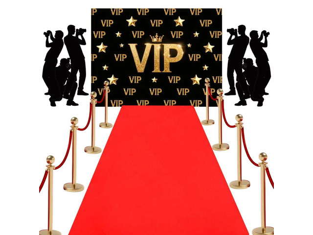 Red Carpet Runner,VIP Photography Backdrop,Backdrop Film Movie Theme Party Decorations Accessory and Red Carpet Runner 2.6 x 15 ft with Tape