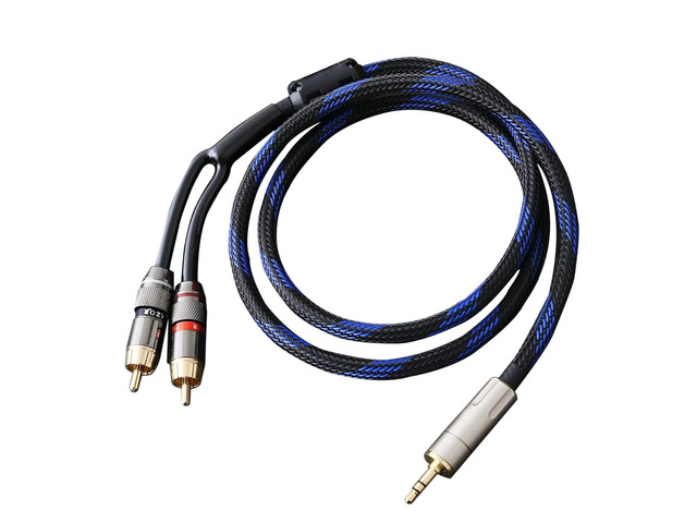 Audiophile HiFi OFC Audio Cable 3.5mm Male to 2 RCA Male Audio Cable for Connects a Smartphone, Tablet, or MP3 Player to a Speaker or Other...