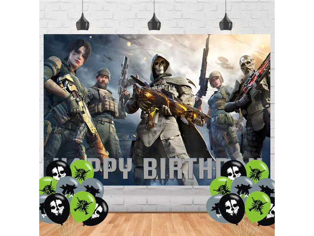 Gaming Call Birthday Party Backdrop,Boy of Duty Birthday Party Decoration,Gaming Birthday Banner Shoot Photo Backgrounds Props 5x3ft