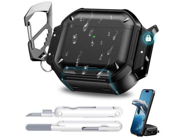 for AirPods 4 Case Waterproof[IP68 Underwater][Full Heavy Duty Protection][Supports Wireless Charging] Anti-Scratch Hard Shell Cover for AirPods...