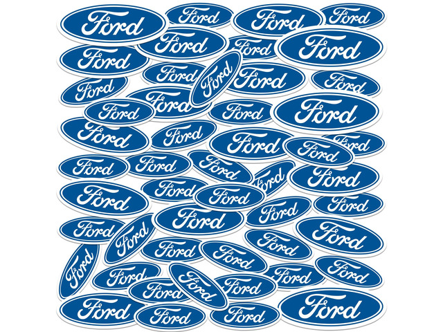 Ford Oval Emblem 50ct Vinyl L Deluxe Stickers, Tablet, Indoor/Outdoor