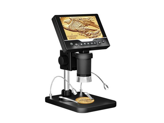 Digital Microscope 1000X, 5' HD Display,CoinJewelry Magnifier Adjustable LED Light, 3Hrs Working Time,12MP Photo Video, Support 4TB TF Card USB...