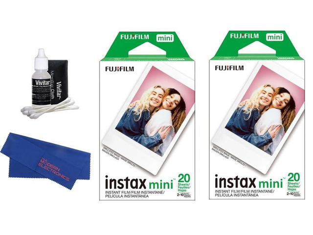 INSTAX MINI Instant Color Film Bundle for EVO, Mini 12, 11, 40 and 41 Cameras, Includes: Instant Color Film, Cleaning Kit and Cleaning Cloth (40...