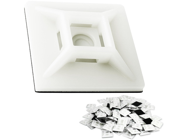 Large, Premium Zip Tie Adhesive-Backed Mounts 100 Pk by. Pro-Grade, UV White Cable Tie Bases: 1.1 in x 1.1 in. Screw-Hole Anchor Point Gives...
