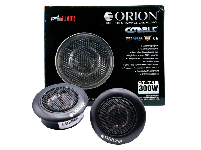 Cobalt Series CT-T15-1 Neodymium Silk Dome Tweeters Silk Diaphragm, Surface/Flush Mount, 30W RMS, 300W Max, Built-in Crossover - Car Audio...
