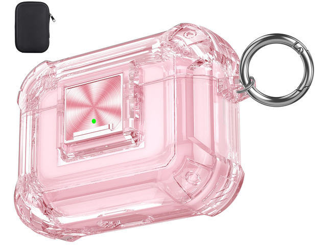 Compatible Airpods Pro 2/1 Case Clear with Lock, Soft TPU AirPod Pro Case Shockproof Protective Cover with Keychain iPods Pro Skin for Airpods Pro...