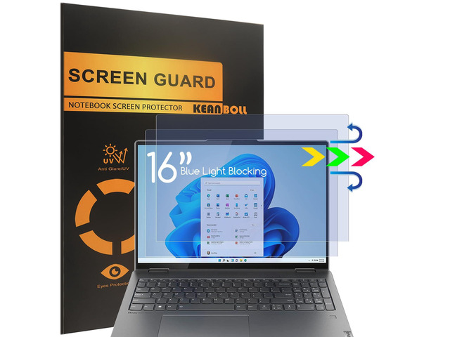2 Pack 16 inch Screen Protector for Lenovo Yoga 7i 16, Anti Blue Light Screen Protector for Lenovo Yoga 7i 16 2-in-1 Laptop, Blocking Blue Light...
