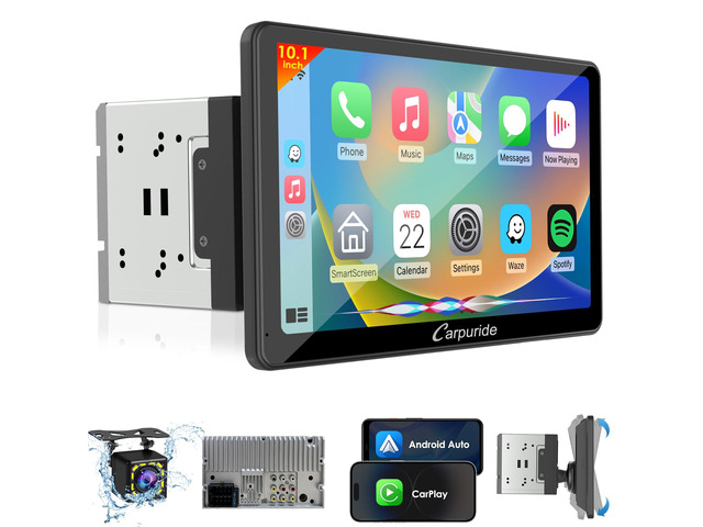 10.1' Double Din Car Stereo with CarPlay & Android Auto Car Radio HD Floating Touchscreen Car Audio Receivers with Bluetooth, EQ Subwoofer,...