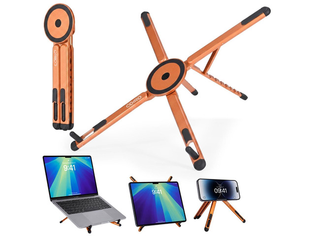 3-in-1 Magnetic Foldable Laptop Stand and Phone Stand for Desk Aluminum Alloy Adjustable Holder 1016 Laptops & 413 Phones/Tablets, Magnetic...