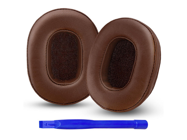Genuine Leather Ear Pads Cushions for Audio-Technica ATH MSR-7, Headset Earpads Covers for M50X M40X M30X M20X, HyperX Cloud, SteelSeries Arctis 1...
