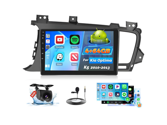 4+64G Android 15 Car Radio for Kia Optima K5 2010 2011 2012 2013, 9 inch IPS Touch Screen for Optima K5 Car Stereo Wireless CarPlay Android Auto...
