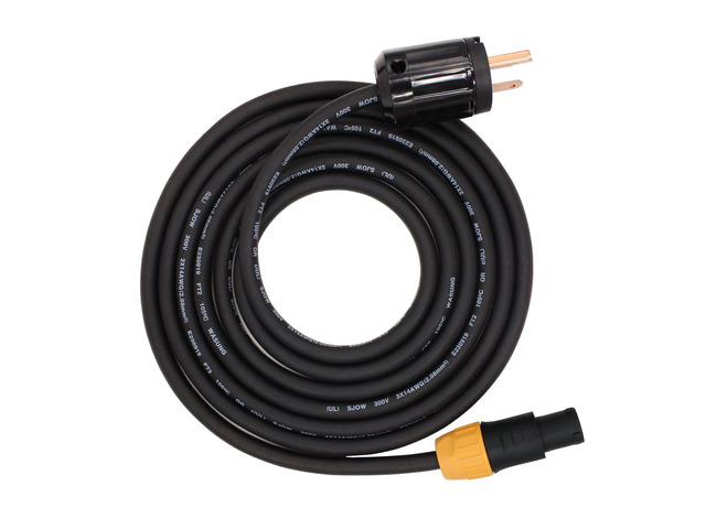 IP65 Profeesional Hand-Built 14 AWG Male NEMA5-15P to SAC3FX PowerCON True Cable10 Feet