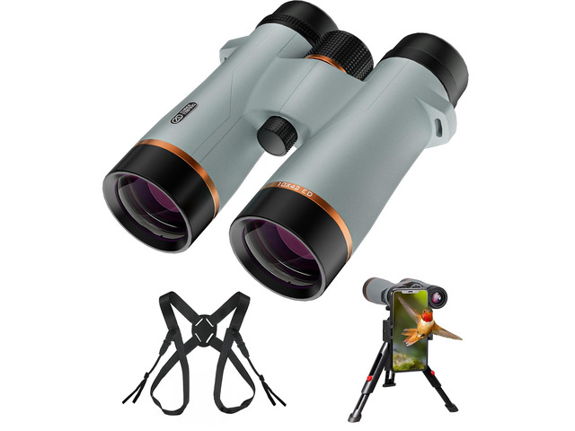 10x42 Professional ED Binoculars for Adults High Powered with Binocular Harness Strap, Phone Adapter and Tripod, Large View Waterproof Binoculars...