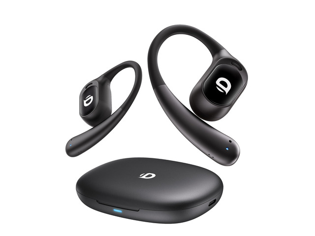 Open Ear Earbuds, True Wireless Open Ear Headphones with Earhooks, Air Conduction Earphones, Touch Control, Dual Noise-Cancelling Mics, Up to 30...