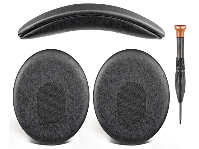 Replacement Kit for Bose QC3 (Not Fit OE1) - Black (Earpads+Headband),for Bose QuietComfort 3 Headphones