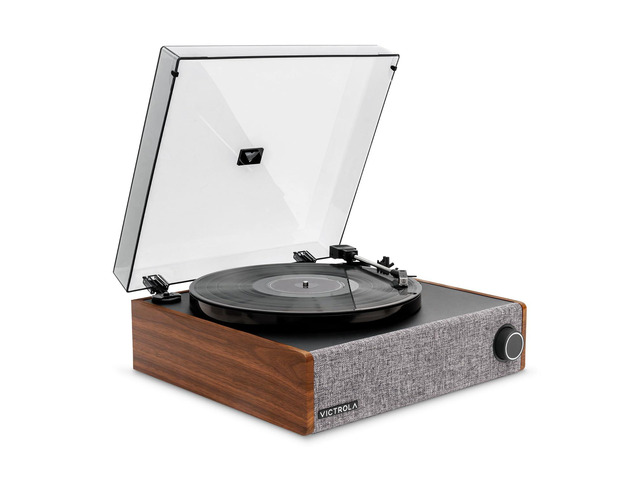 Eastwood LP - Bluetooth Record Player with Speakers - Walnut Full-size turntable, 12' platter, built-in speakers, 3-speed, VINYLSTREAM Bluetooth...