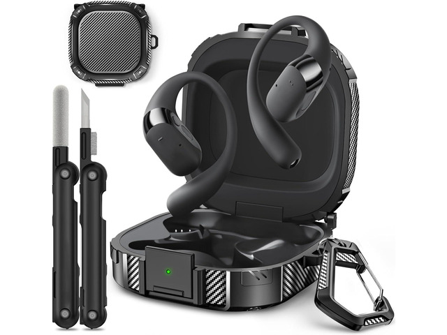 for SHOKZ OpenFit 2 Case with Secure Lock, Shock Protective Hard Shell Case Compatible with SHOKZ OpenFit 2 Open-Ear Headphones Case Cover with...