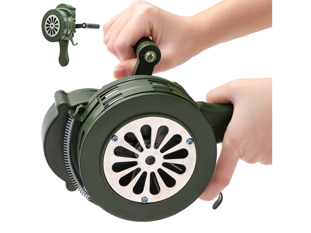 110 DB Hand Crank Siren Horn with Foldable Handle, Portable Loud Emergency Safety Manual Siren, Metal Manual Handheld Air Raid Siren Fire Alarm...