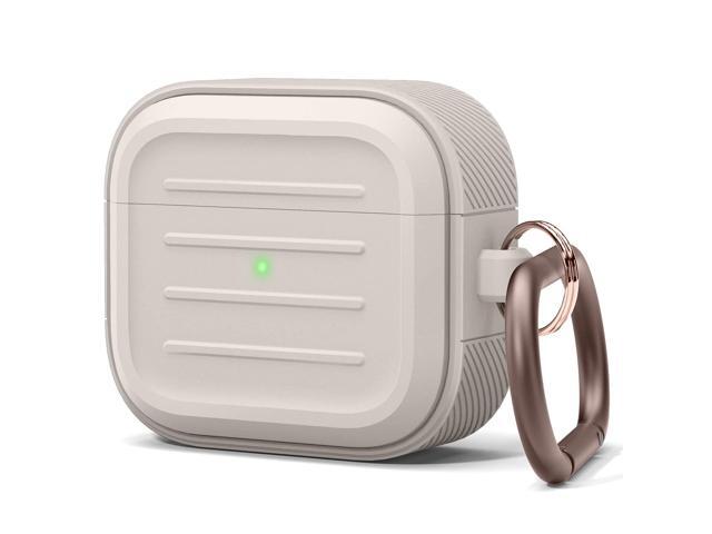 Armor Case for AirPods 3 Carabiner Included, Supports Wireless Charging, Shock Resistant, Full Protection (Stone)