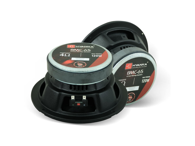 BMC-65 6.5-Inch Car Midrange Speakers, 480W, 4 Ohm, Pair Bullet-design phase plugs and black steel baskets deliver clear, powerful mids for car and...