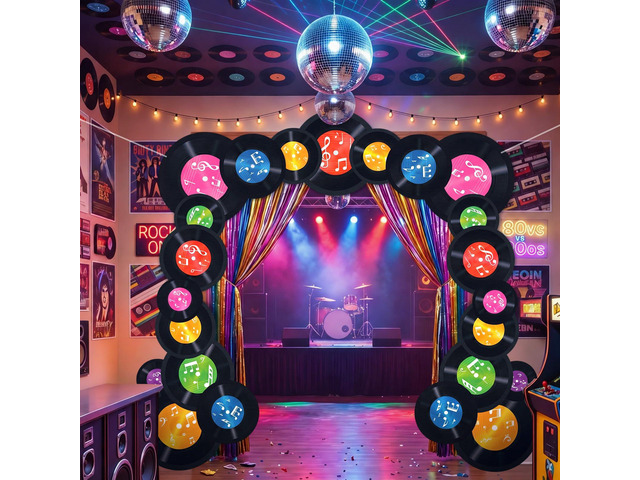 74.8 x 78.74 Inches 80s Party Decoration Retro 1980s Rock Hanging Banner Backdrop Decor Throwback Hippie Photo Booth Props for 80s Themed Birthday...