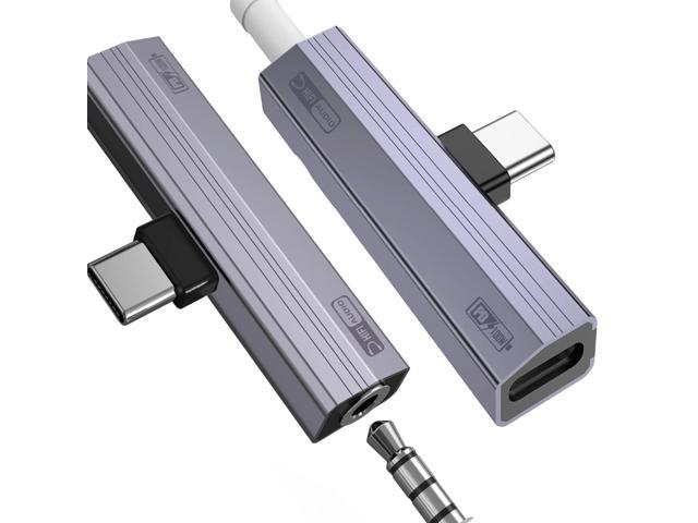2 Pack USB C to 3.5mm Audio Adapter 2-in-1 HiFi DAC 100W PD Fast Charging Headphone Jack Widely Compatible for iPhone 15/15 Pro, iPad Pro, Samsung...