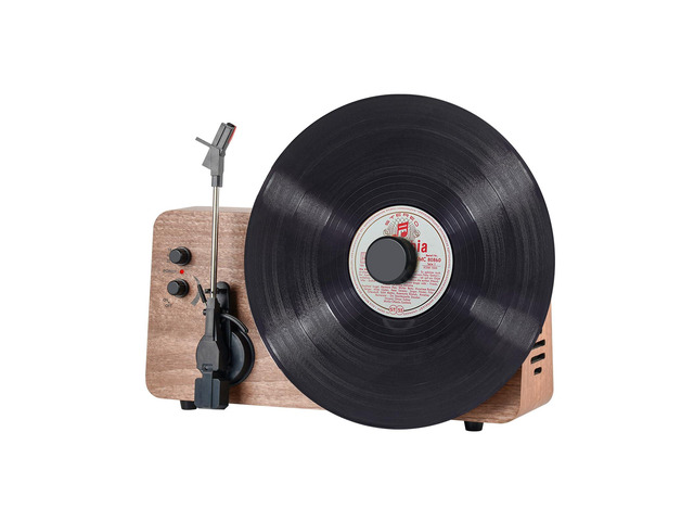 Elegant Vintage Bluetooth Record Player with Built-in Speakers, 3-Speed Turntable, Classic Wood Vinyl Player for Living Room, Bedroom, Home Décor...