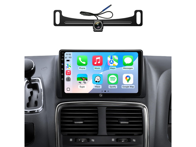 9' QLED Radio Upgrade for Dodge Grand Caravan 2011-2020 & Chrysler Town Country 2012-2016, Wireless CarPlay Android Auto Minivan Stereo w/ 1080P...