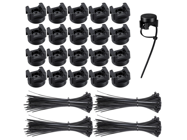 Magnetic Zip Tie Mounts, 20Pcs Magnetic Clips with 100Pcs Magnetics Cable Ties, Heavy Duty Magnetics Wire Holder for Cable Management