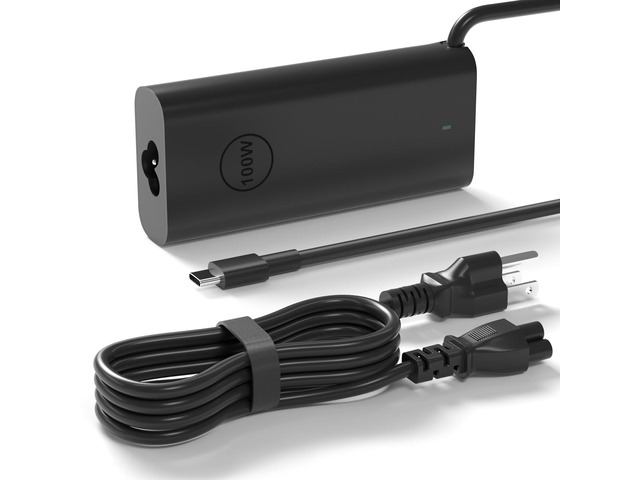 100W USB-C Laptop Charger Compatible with Dell Precision Inspiron 100W USB-C Gan AC Adapter For Precision 5680 3580 3581 Latitude 5340 7640...